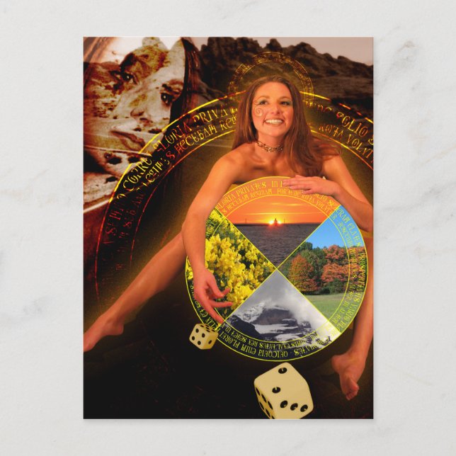 Hjulet på Fortune Tarot Card Art Vykort (Framsida)