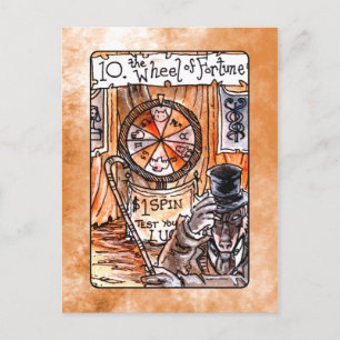 Hjulet på Fortune Tarot Card Vykort
