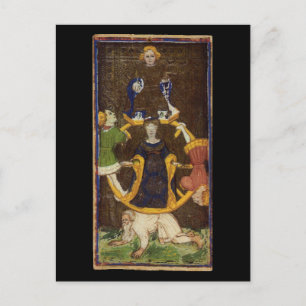 Hjulet på Fortune Tarot Card Vykort