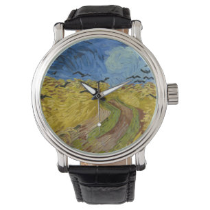 Hjulfält med Kråkor som målar Vincent Van Gogh Armbandsur