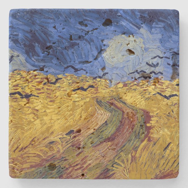 Hjulfält med Kråkor | Van Gogh | Stenunderlägg (Framsidan)
