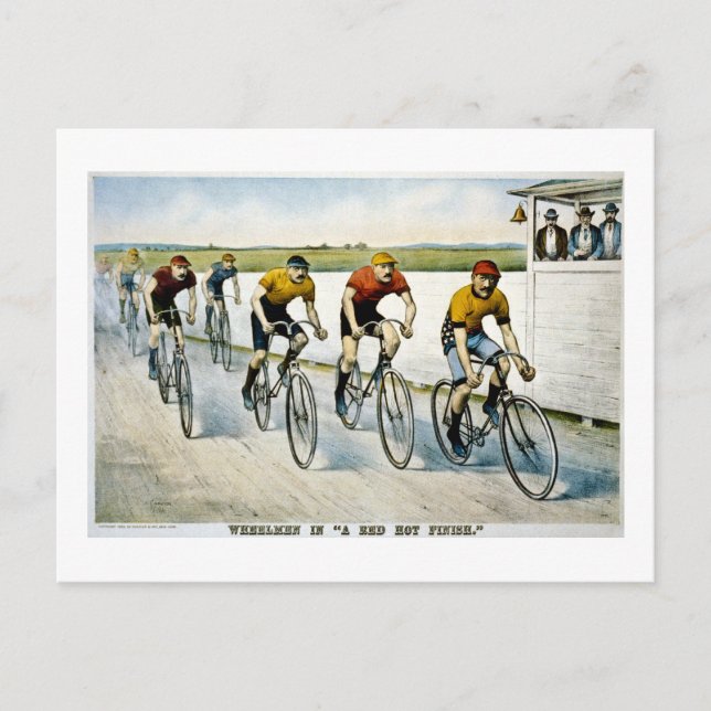 Hjulmän i en "Röd Hett Avslutar". Vykort (Framsida)