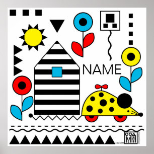 Hjulmus och hus Poster - anpassa