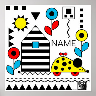 Hjulmus och hus Poster - anpassa