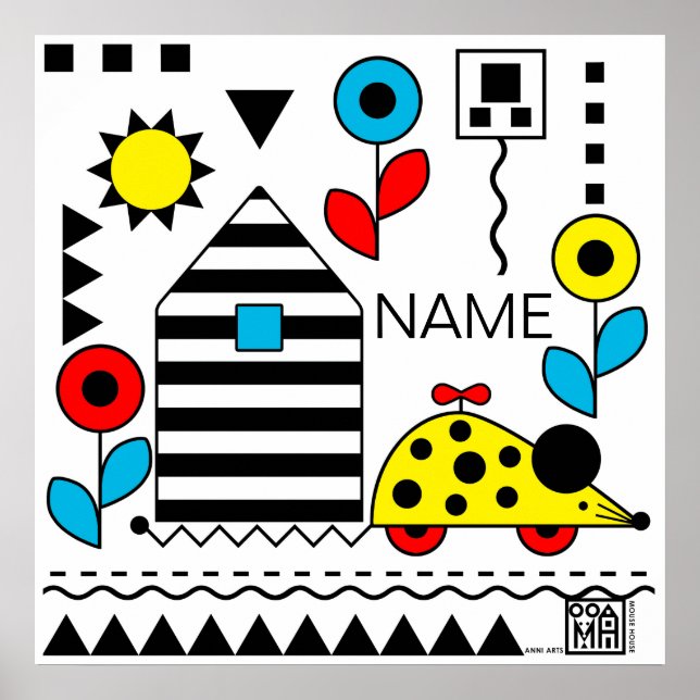 Hjulmus och hus Poster - anpassa (Framsidan)