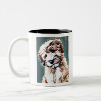 Hjulpars Hund pop Art Två-Tonad Mugg