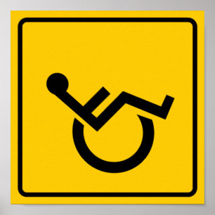 Hjulstolstrafikskylt Poster