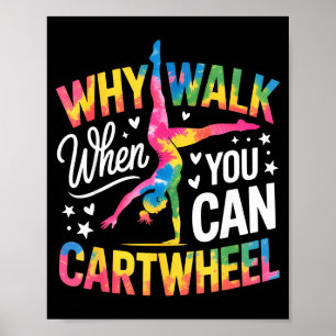 Hjulväxel Gymnastisk Flicka Tie Dye Gymnastisk Fli Poster