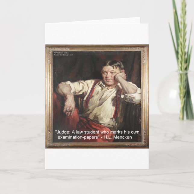 HL Mencken-grafik och citat på domare Kort (Framsida)