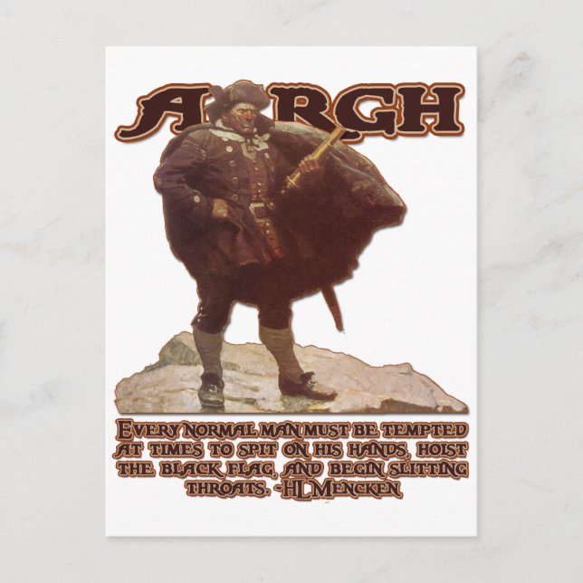 HL Mencken Quote och...Argh! Vykort (Framsida)