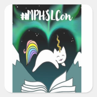 HLABC's Caticorn Fyrkantigt Klistermärke