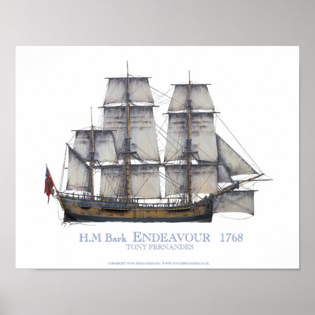 HM Bark Endeavor 1768, tony fernandes Poster (Framsidan)