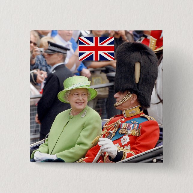 HM drottning Elizabeth-Duke av Edinburgh Knapp (Framsida)