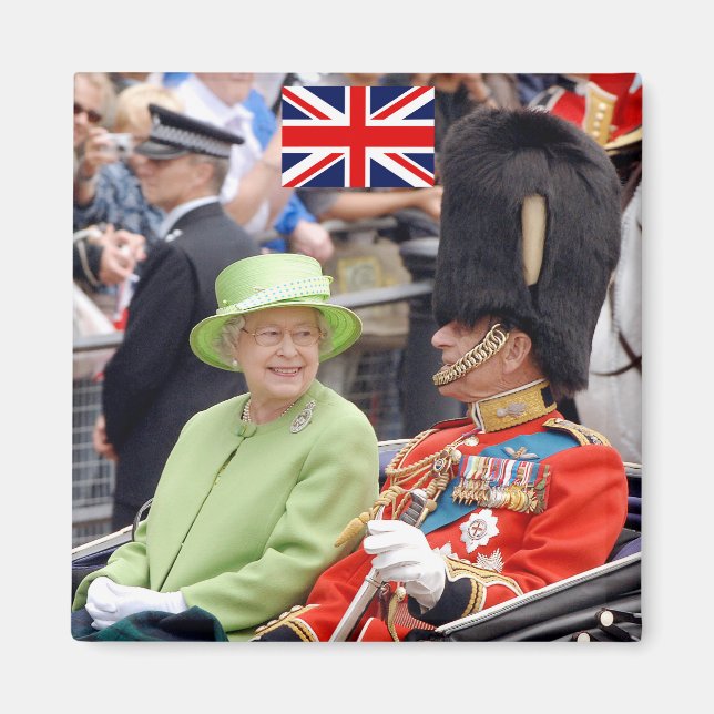 HM drottning Elizabeth-Duke av Edinburgh Magnet (Framsidan)