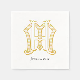 HM Monogram eller MH Monogram Napkins Pappersservett