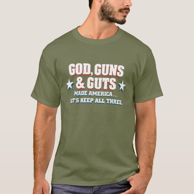 HM Murdock's "God, Guns & Guts" T-Shirt (Framsida)