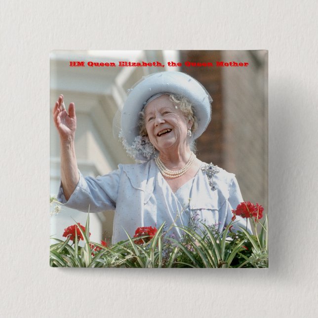 HM Queen Elizabeth, drottningen Mor 1990 Knapp (Framsida)