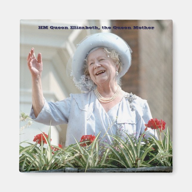 HM Queen Elizabeth, drottningen Mor 1990 Magnet (Framsidan)