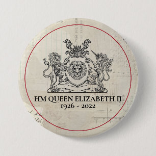 HM Queen Elizabeth II 1926-2022 Button Knapp