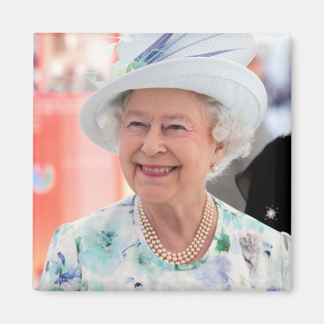 HM Queen Elizabeth II Abu Dhabi Professionell Phot Magnet (Framsidan)
