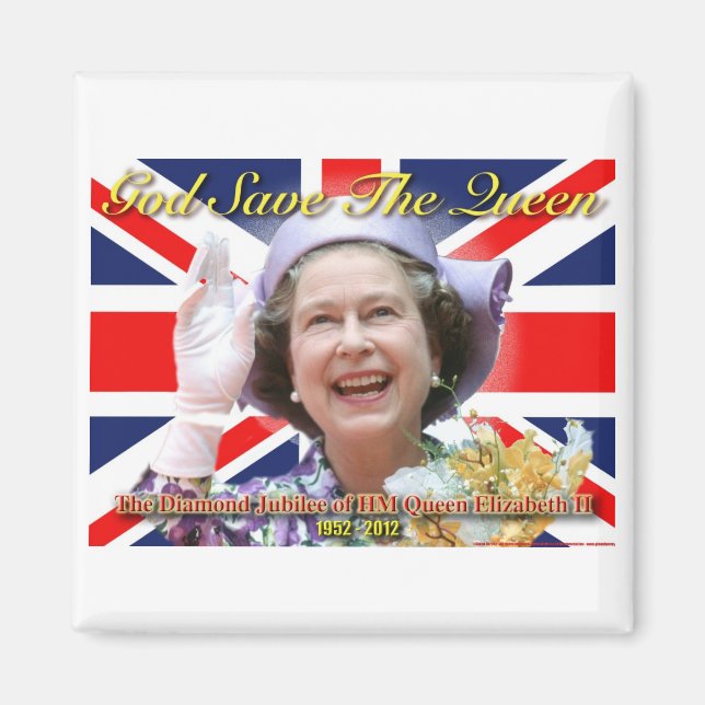 HM Queen Elizabeth II Diamond Jubilee Magnet (Framsidan)