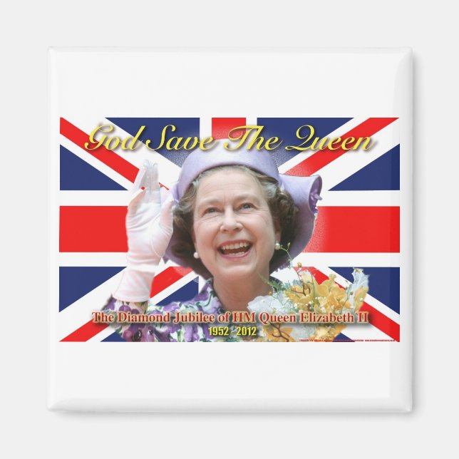 HM Queen Elizabeth II Diamond Jubilee Magnet (Framsidan)