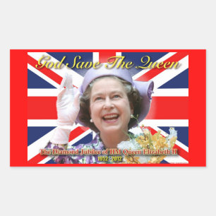 HM Queen Elizabeth II Diamond Jubilee Rektangulärt Klistermärke