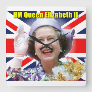 HM Queen Elizabeth II Fyrkantig Klocka