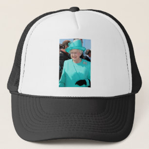HM Queen Elizabeth II i Turkvoise Hat Professiona Keps