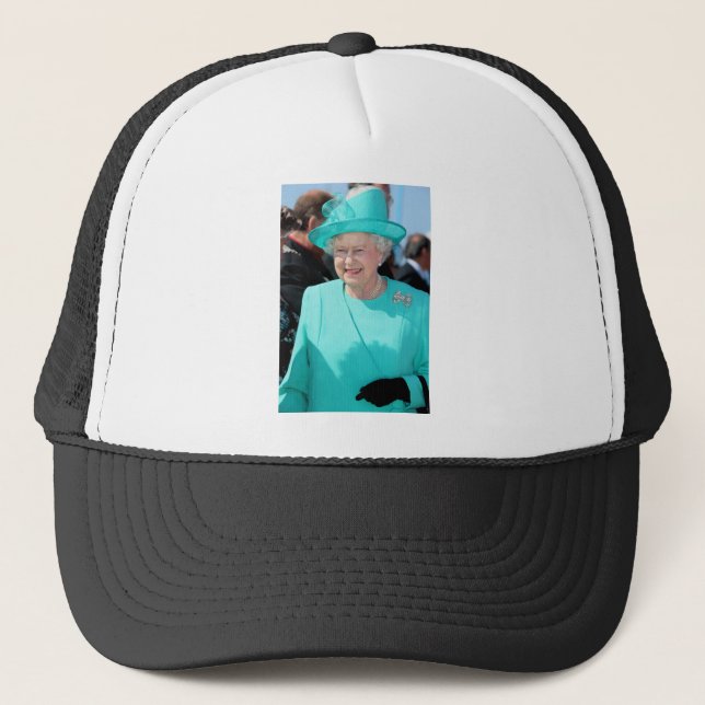 HM Queen Elizabeth II i Turkvoise Hat Professiona Keps (Framsida)