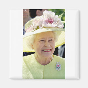HM Queen Elizabeth II i Turkvoise Hat Professiona Magnet