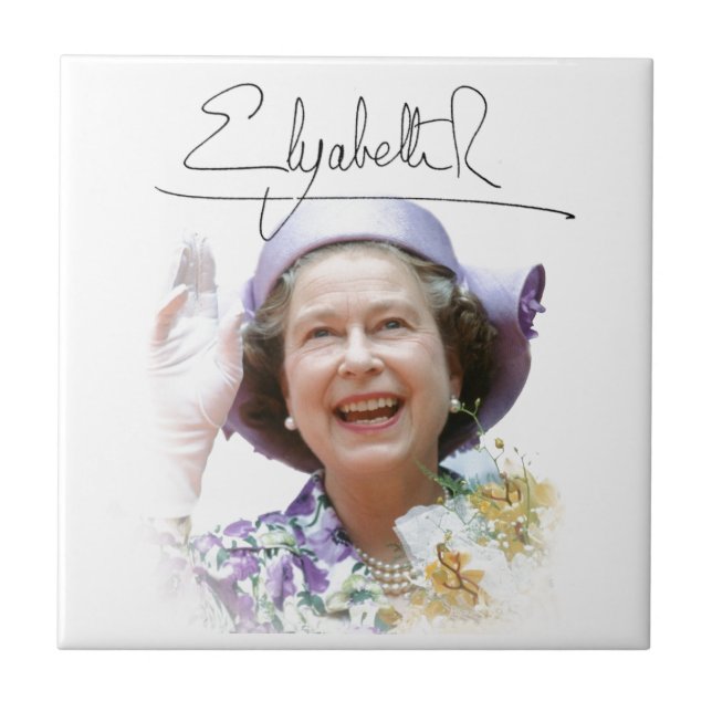 HM Queen Elizabeth II Kakelplatta (Framsidan)