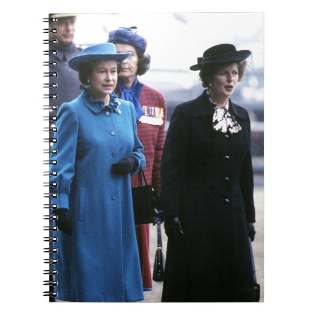 HM Queen Elizabeth II-Margaret Thatcher Anteckningsbok Med Spiral (Framsidan)