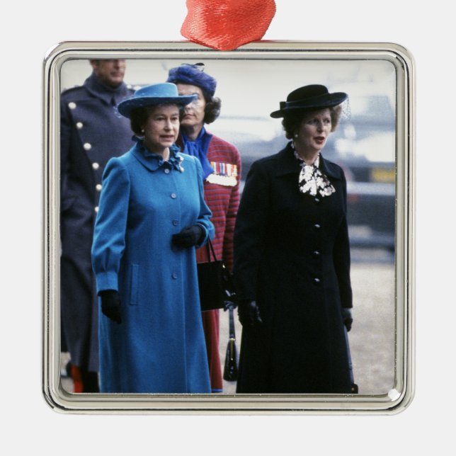 HM Queen Elizabeth II-Margaret Thatcher Julgransprydnad Metall (Framsidan)