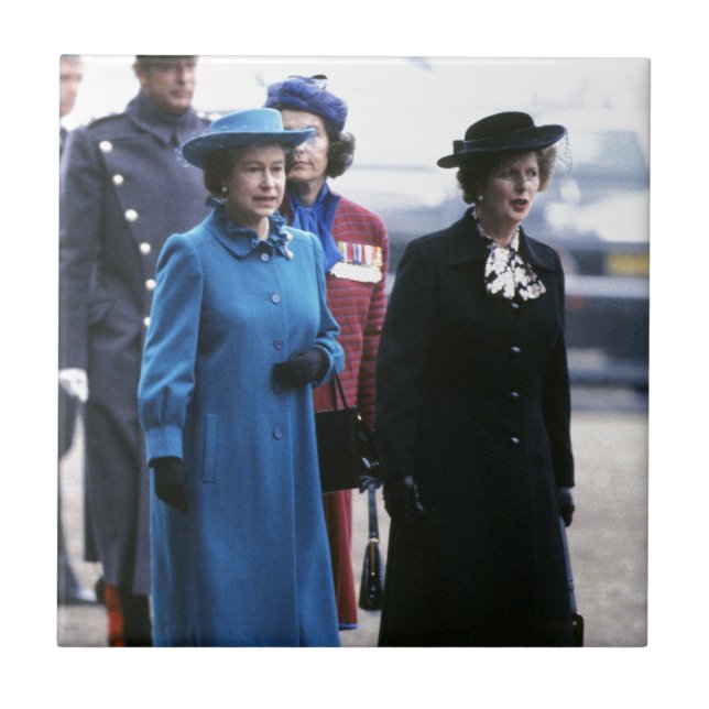 HM Queen Elizabeth II-Margaret Thatcher Kakelplatta (Framsidan)