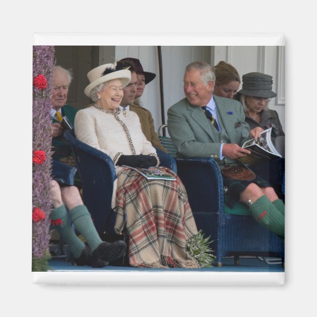 HM Queen Elizabeth II och HRH Prince Charles 2014 Magnet (Framsidan)