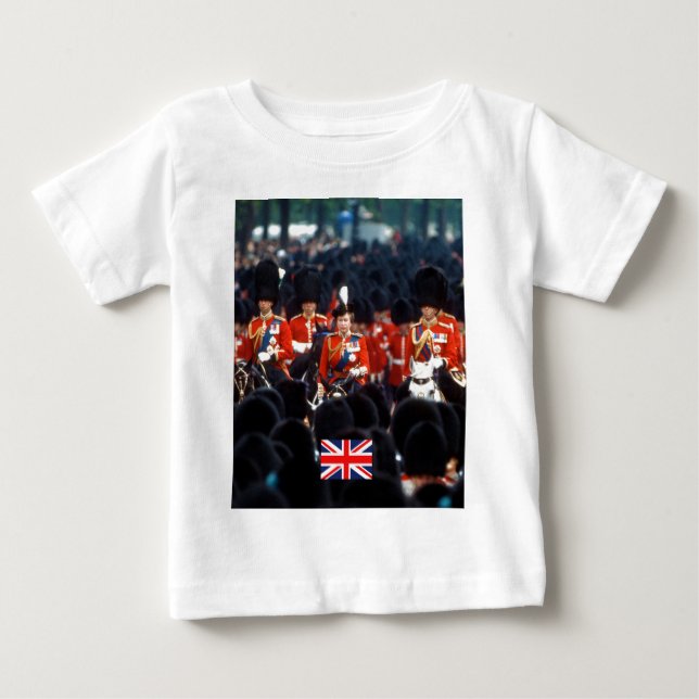 HM Queen Elizabeth II Prince Philip London T Shirt (Framsida)