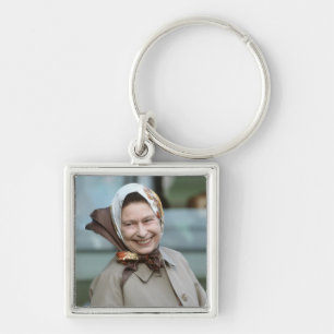 HM Queen Elizabeth II-Windsor 1983 Fyrkantig Silverfärgad Nyckelring