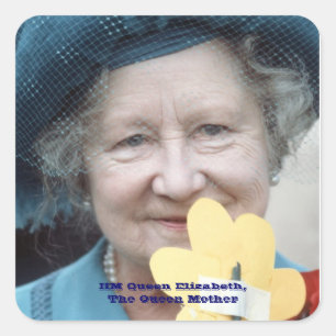 HM Queen Elizabeth, The Queen Mor 1984 Fyrkantigt Klistermärke