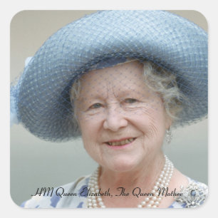 HM Queen Elizabeth, The Queen Mor 1988 Fyrkantigt Klistermärke