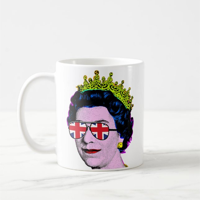 HM Queen Pop Art Modern Platinum Jubilee Kaffemugg (Vänster)