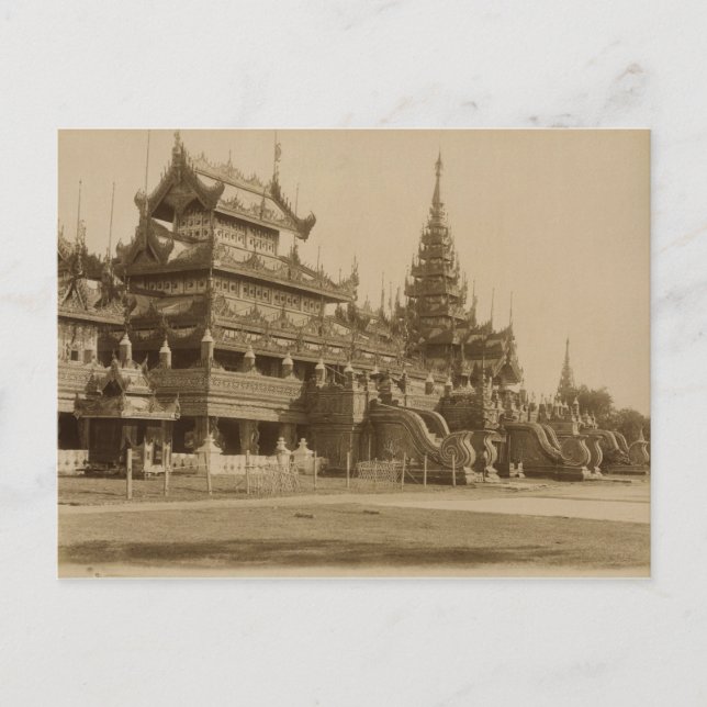 Hman Kyaung eller glasklostret, Burma Vykort (Framsida)