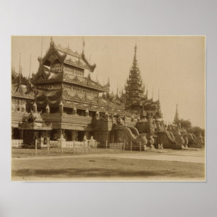 Hmanen Kyaung eller den glass kloster, Burma Poster