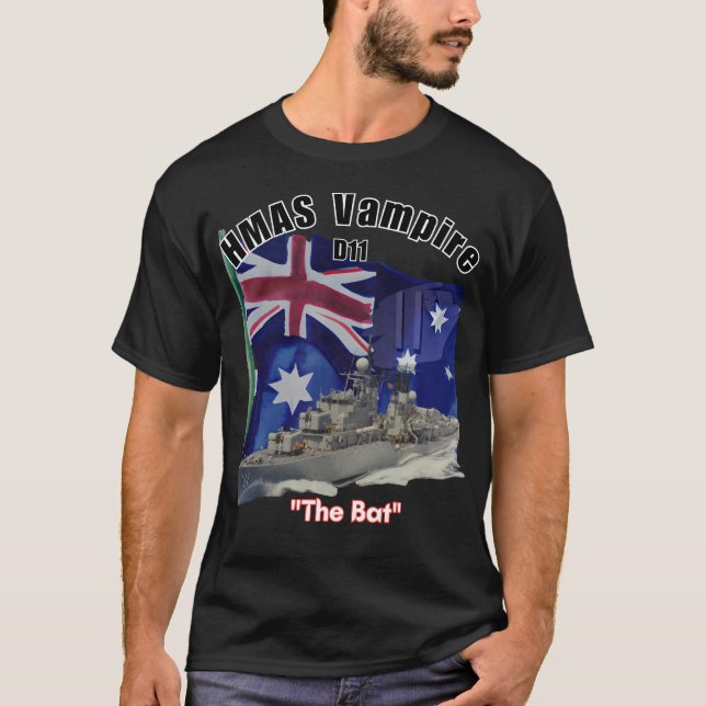 HMAS Vampire "Fladdermus" T Shirt (Framsida)