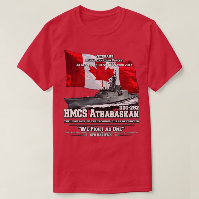 HMCS Athabaskan Royal Kanadas veteraner T Shirt (Design framsida)