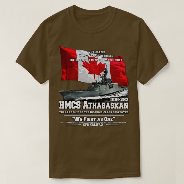 HMCS Athabaskan Royal Kanadas veteraner T Shirt (Design framsida)