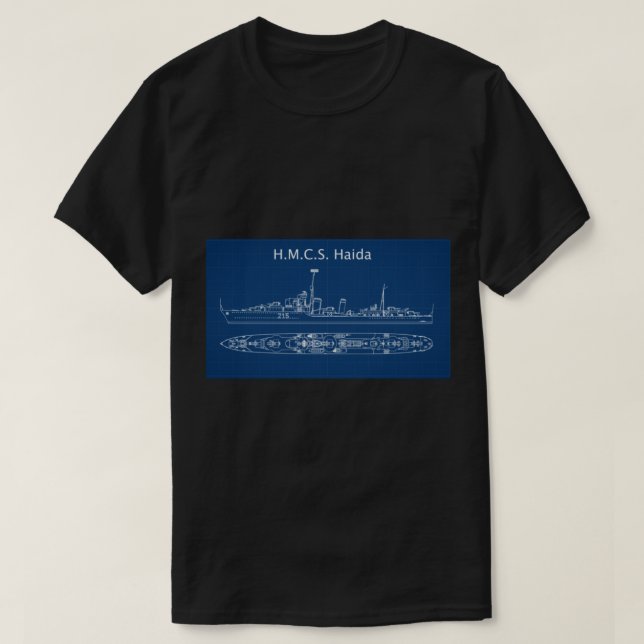 HMCS Haida Världskrig 2 Förstörare T Shirt (Design framsida)