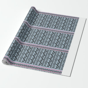 Hmong blommigt i blått presentpapper