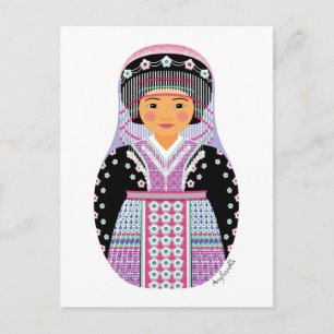 Hmong Matryoshka Postkort Vykort