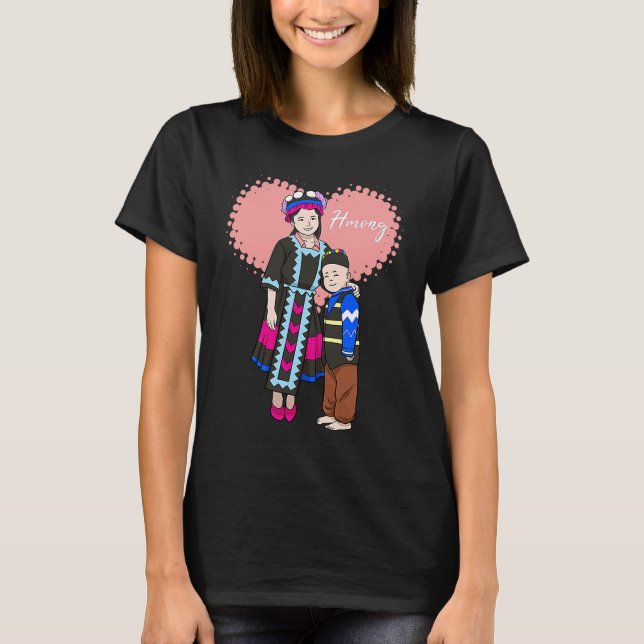 Hmong Miao Hmoob Girl Brothers Boy Sisters Prince T Shirt (Framsida)